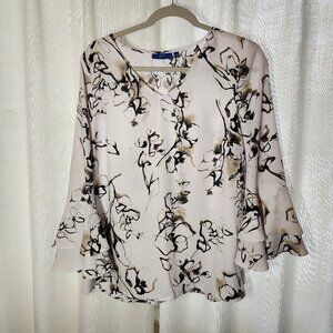 Dress shirt, Apt 9, Med, White with black and tan pattern